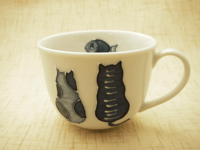 一珍藍ねこ　マグカップ