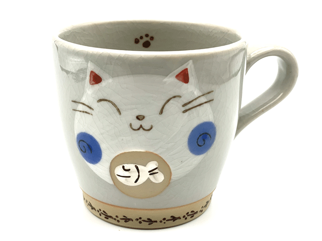 しっぽ猫　ほっこりマグ（青）　