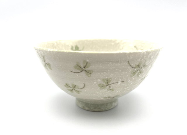 幸せクローバー　お茶碗（グリーン）