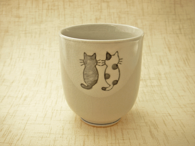 にゃんこ湯のみ（小）