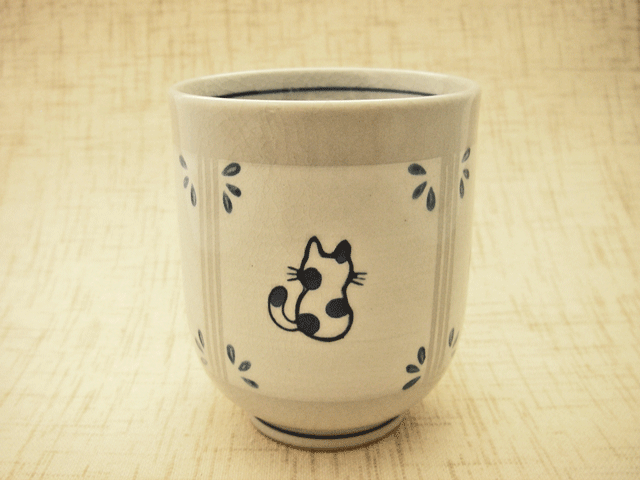 間取りねこ湯のみ（青）