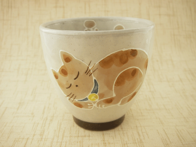 ≪和食器≫いやし猫　湯のみ（青）