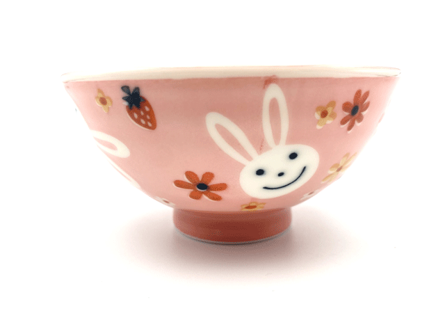 スマイルうさぎのこども茶碗
