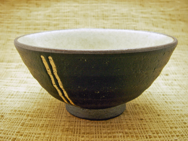古代十草ご飯茶わん（青）