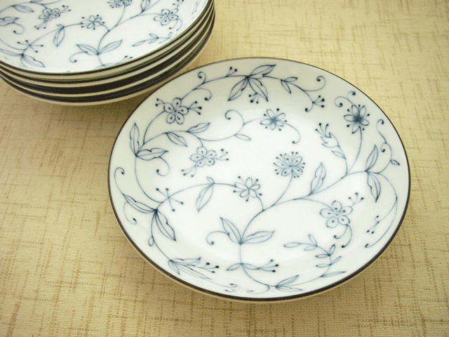 <和食器　小皿　軽い皿>線唐草　4.0皿