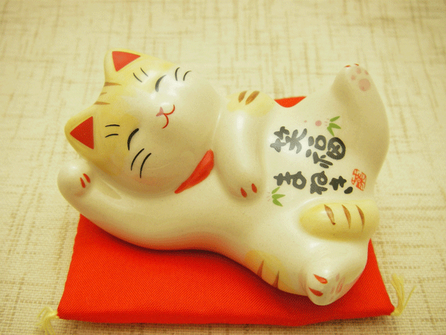 猫雑貨 猫グッズ 招き猫】笑う門には福来たる！彩絵笑福まねき猫