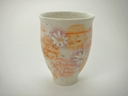 ≪アウトレット和食器≫色絵化粧陶コップ