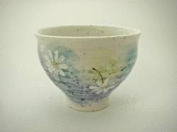 ≪アウトレット和食器≫色絵化粧　陶碗(ブルー）