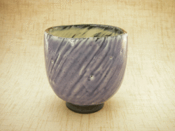 【アウトレット和食器　湯呑み】荒刷毛　湯呑み（紫）