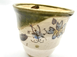 和食器 湯呑み】《アウトレット和食器》織部桜 湯呑み（ブルー））