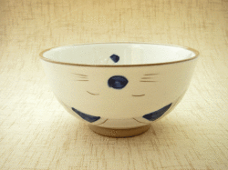≪和食器≫彩猫　飯碗（青）