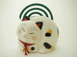 【猫雑貨　蚊遣器】幸せこいこい猫たて蚊遣器