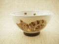 ≪和食器≫いやし猫　ご飯茶わん（赤）