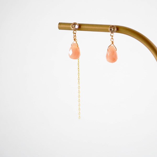 【値下げ】オレンジムーンピアス COLOR ON COLORS PIERCED EARRING(レッド/片耳用)(2JP0984)K10