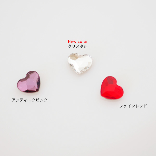 スワロフスキー小さな一粒ハートの貼るピアス