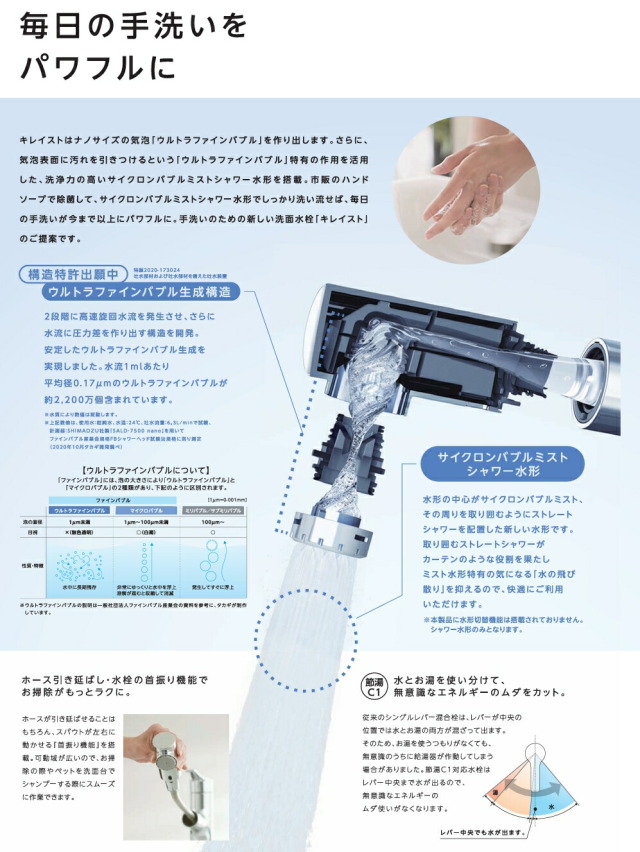 タカギ水栓 【WU100MN】 洗面水栓 キレイスト シングルレバー洗面混合