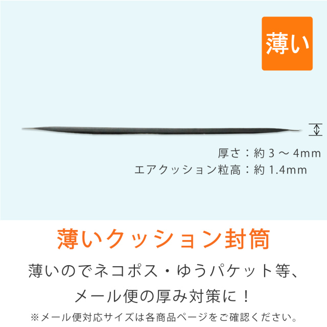 薄いクッション封筒　ネコポス　ゆうパケット　黒色