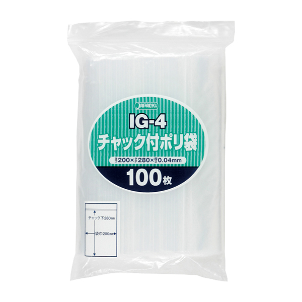 ジャパックス　チャック付ポリ袋　IG-4