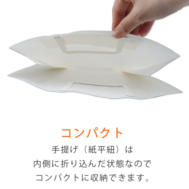 手提げ紙袋　平紐　白色