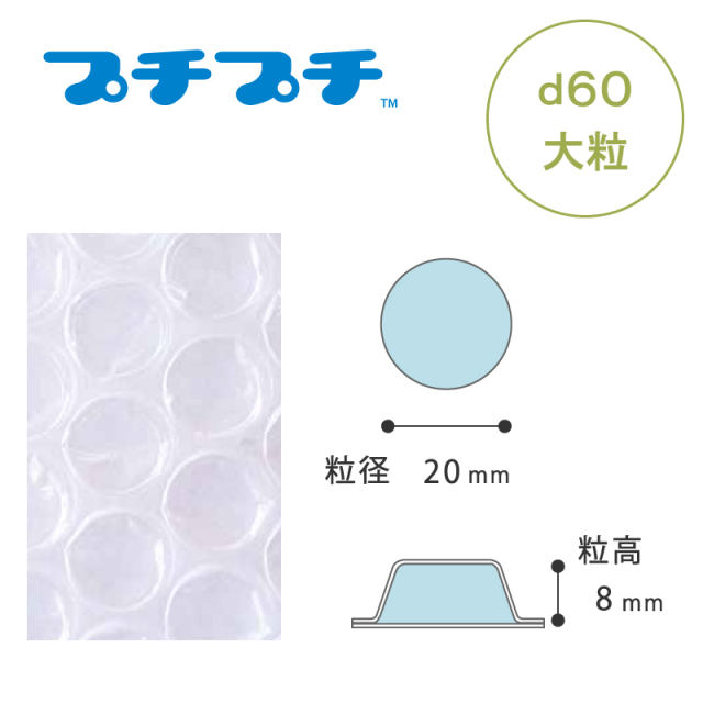 プチプチ　d60　大粒　粒径　