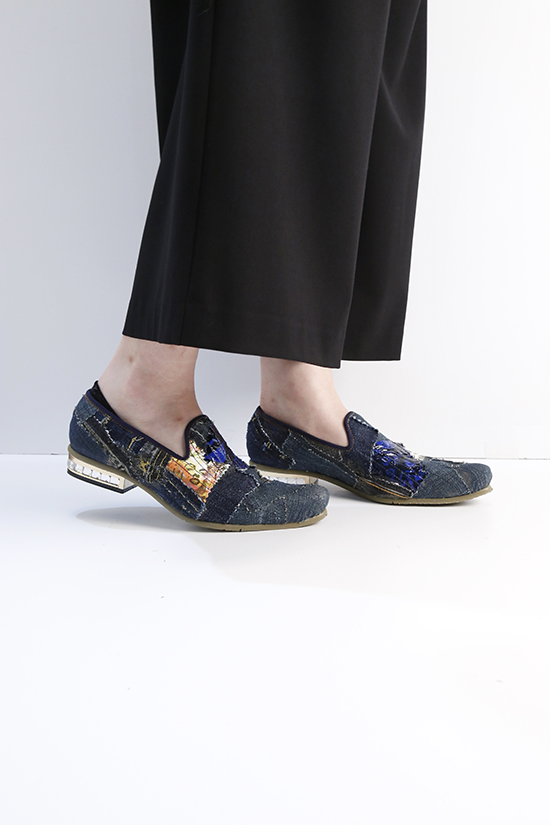 Blaze(ブレイズ) ダイヤヒールスリッポンシューズ　YA-0019-DENIM