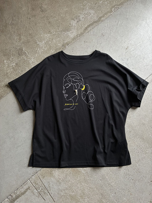 blanco　　パール付きイラストTシャツ　BL000638