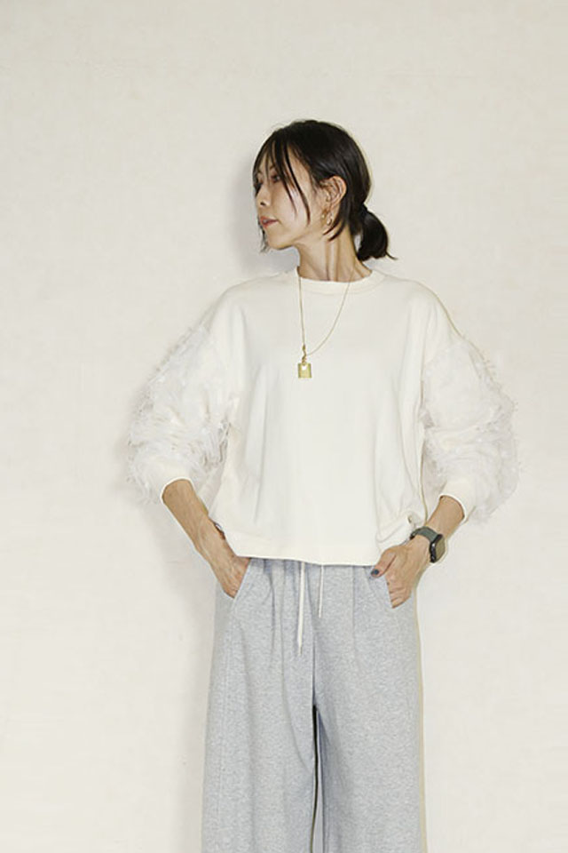 Kittle（キトル）　スリーブカットジャガードプルオーバー　K256-62276-130
