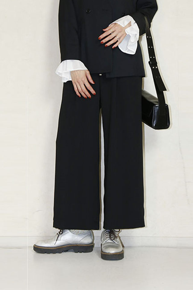 trois （トロア）　 NEW ダブルクロス ワイドイージーパンツ T261-87014-E