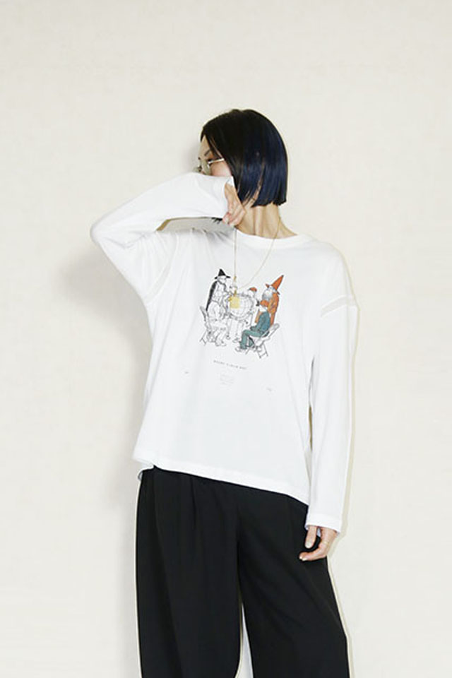 WORLD ORDER SAMUE LS TSHIRT 　SF26SS-25Dwhite