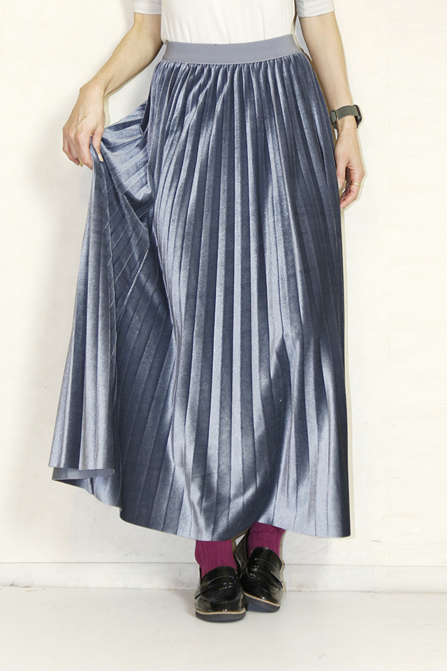 Praia　(プライア) 　 ベロアプリーツスカート　LEVK-24432