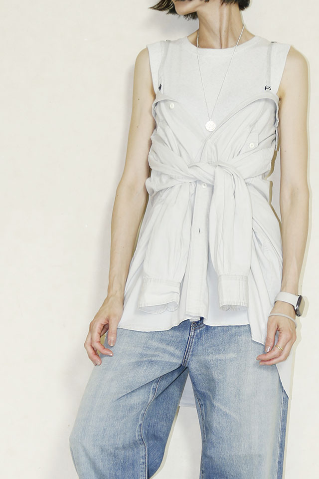 送料無料　KHA:KI（カーキ）2WAY WIDE DENIM SHIRT  MIL26SBL3159