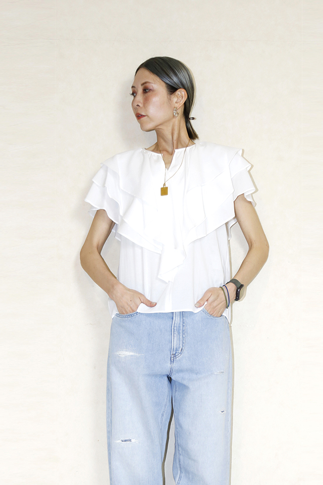 Dignite collier　　フリルブラウス　TK-80243906