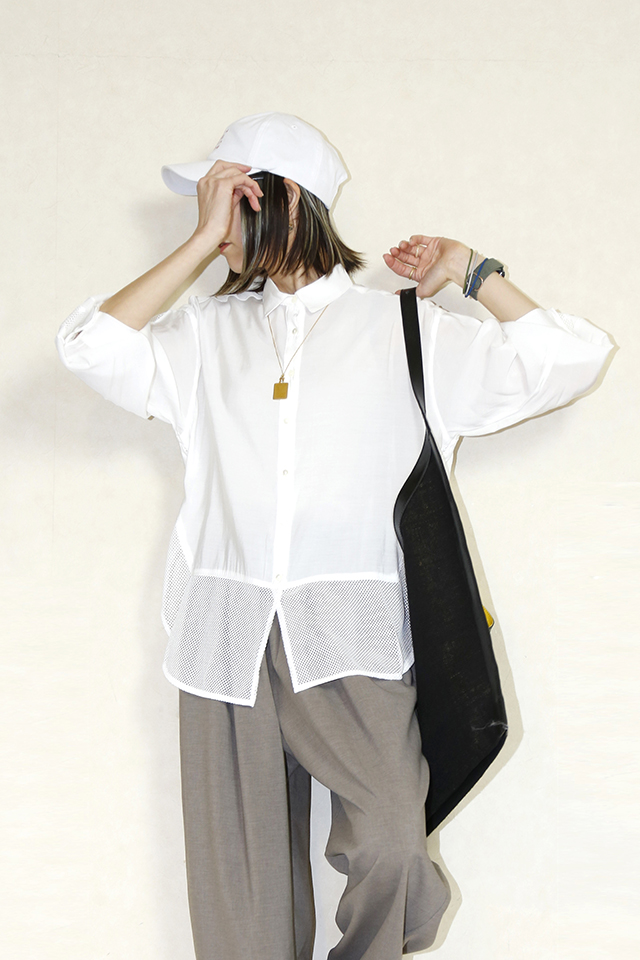 huitieme nid　　メッシュ切り替えシャツ　623586