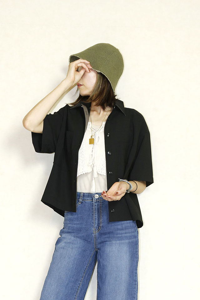 Praia　(プライア) 　ショートシャツ　LEQ-2584black