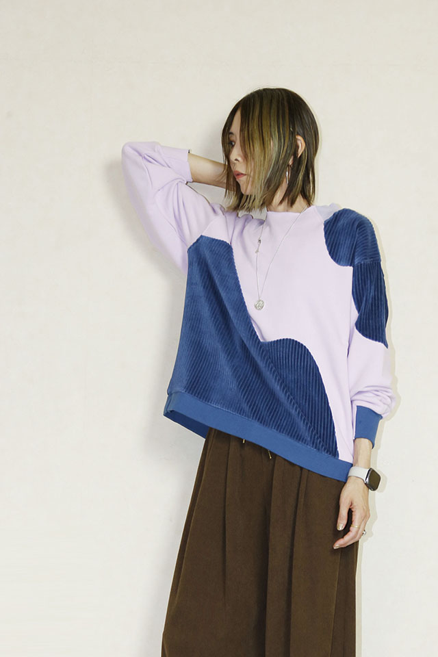 送料無料　　HCAE WAVE PANEL SWEAT TOP　E26A0011