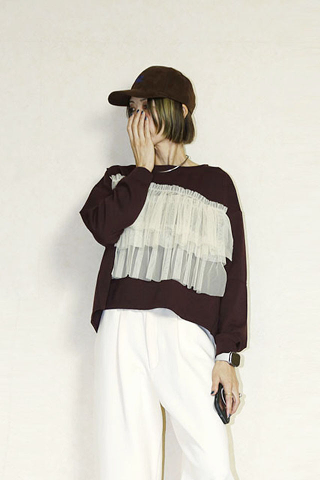 送料無料　gru.rond　(グルロン)  　TULLE FRILL CS　G63CS09