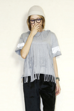 OKIRAKU　（オキラク） fringe t-shirt 　BD60403-Gray