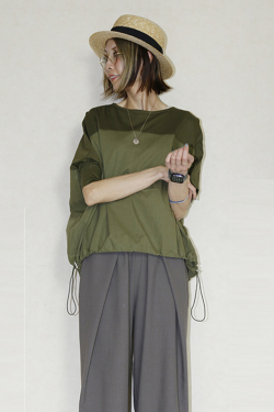 Praia　(プライア) 　フラップドルマン半袖Tee　LEZ-2482khaki