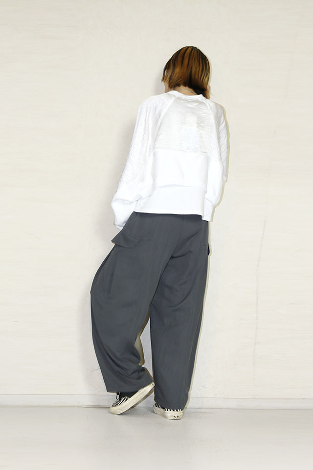 OKIRAKU （オキラク）satin sleeve printed tee BD50404 通販 送料無料