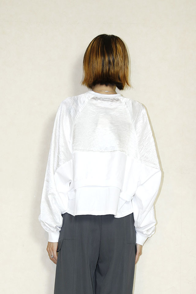 OKIRAKU （オキラク）satin sleeve printed tee BD50404 通販 送料無料