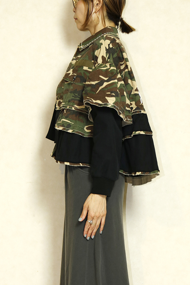 USU GALLERY フリル付きミリタリージャケット USU GALLERY/ミリタリーフリルジャケット | 20ｰtwentyｰ