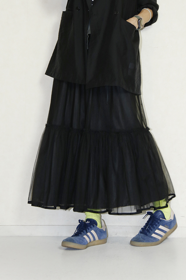 trois （トロア）チュールティアードスカート T246-86044-C 通販 送料無料