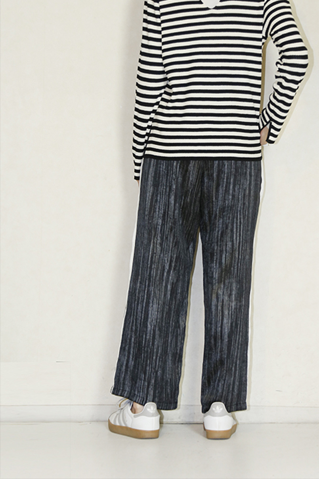 にこ CHAIN STITCH LOGO OPEN COLLAR SHIRT / オープンカラーシャツ