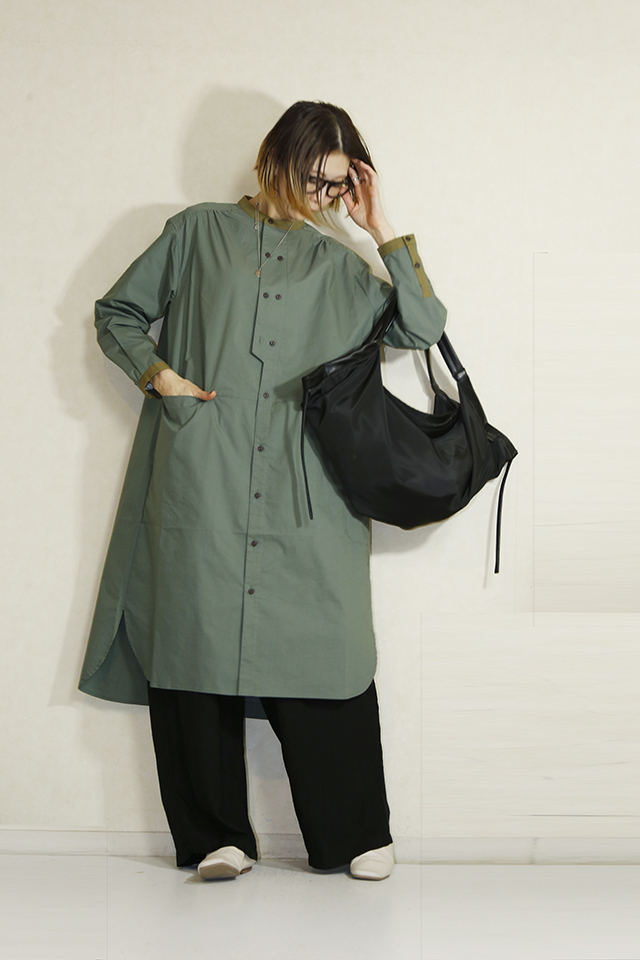 【新品】定価1.6万ギャランスエトヴィオレット　シャツワンピース　麻混　変形　L Garance et Violette (ギャランス エト ヴィオレット) シャツ