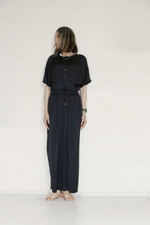 trois （トロア無地サテンオールインワン T251-87052-C通販 送料無料