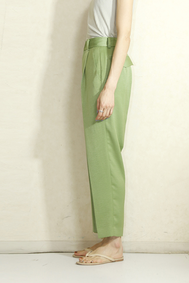 kazu ☆ Herato ヘルト　サテンパンツ　カーキー光沢　近年モデル 1% (1パーセント） サテンパンツ 23M-P-8-PISTA 通販 送料無料