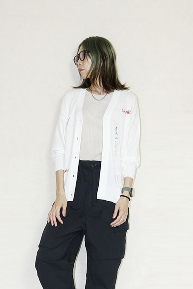 シークエル サイズ:L ロゴ刺繍ニット 中古 BS99 シークエル ロゴ刺繍