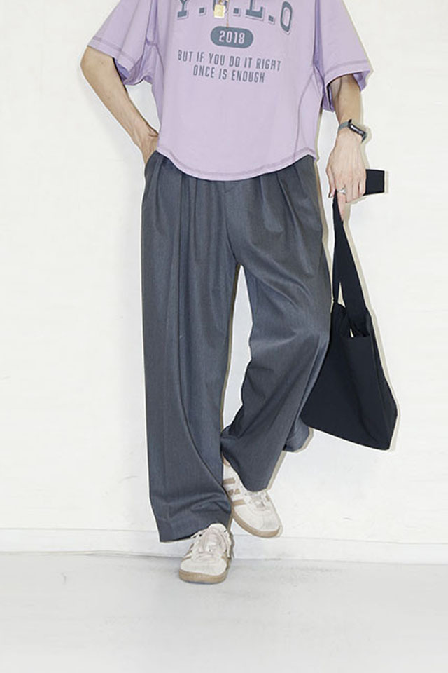 trois （トロア）ストレッチツイルタックパンツ T256-87040-C 通販