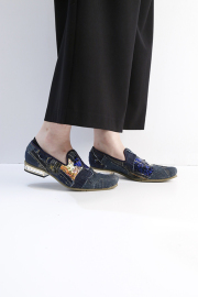 Blaze(ブレイズ) ダイヤヒールスリッポンシューズ　YA-0019-DENIM