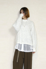 CHIGNON（シニヨン）ふさふさ2wayネックニット　9555-303JRowhite